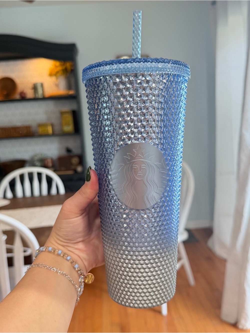 Starbucks Blue Ombre Studded Tumbler with Straw